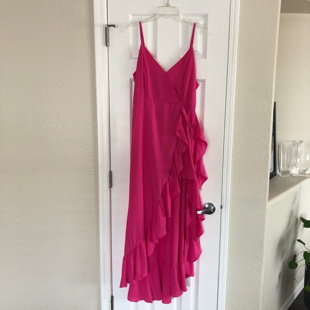 Hot Pink High Low Romper
